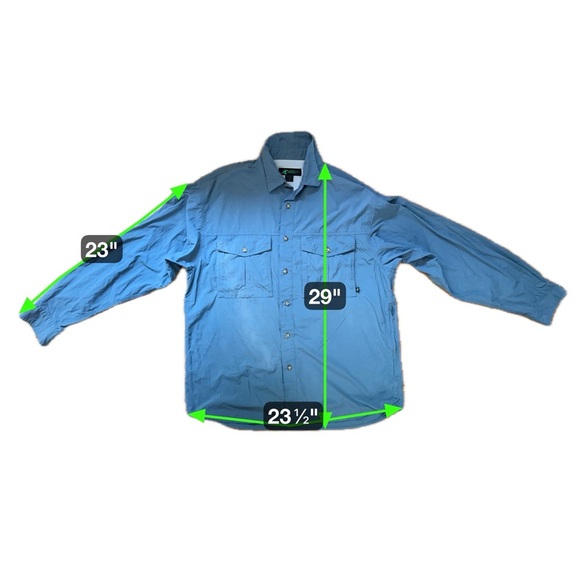 Eastern Mountain Sports EMS Blue Nylon Vented Fishing Outdoor Shirt Men’s M - Picture 11 of 14